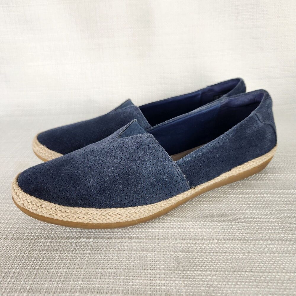 Clarks Danelly Sky Espadrille Size 8 M  Slip On Comfort Loafers Suede Leather